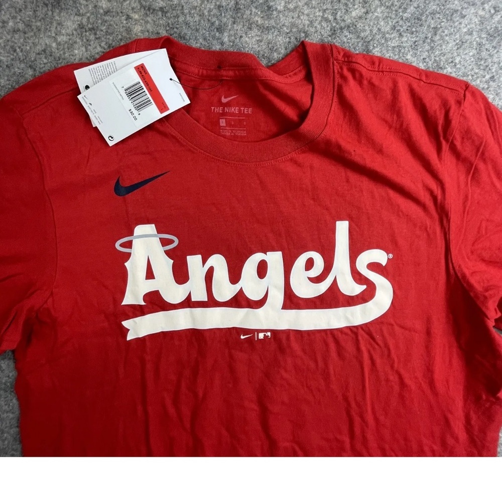 New Nike Men’s Los Angeles Angels Baseball Authentic T- Shirt Tee MLB Red